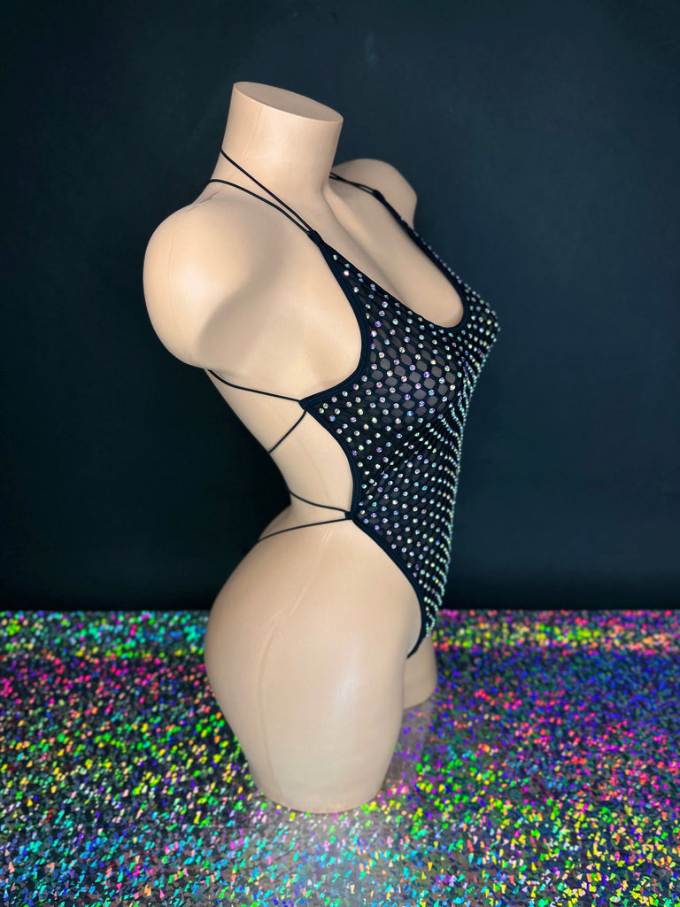 Black Cabaret Net Veronica Bodysuit