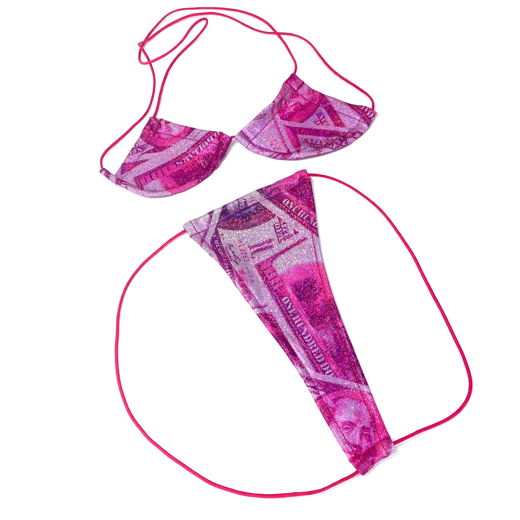 Pink Money Print Teeny Tiny Micro ‘Kini