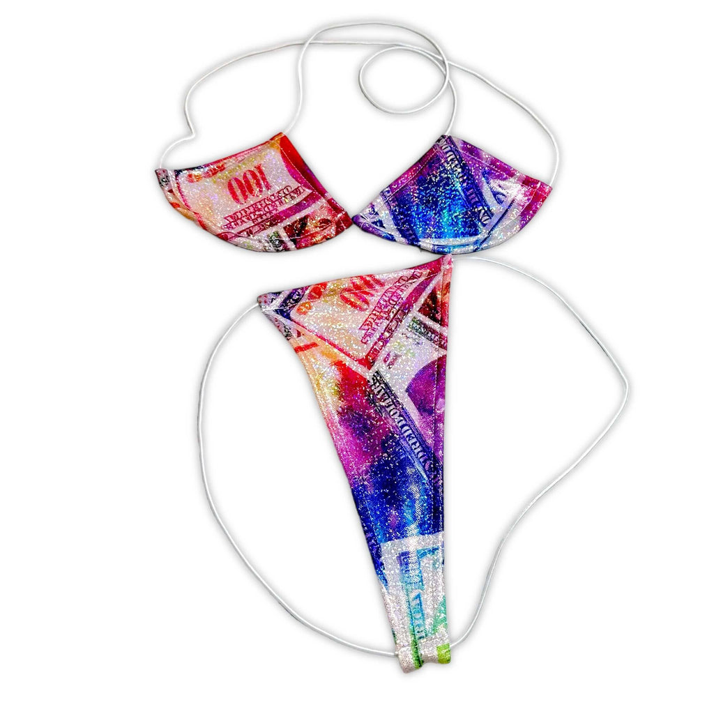 Rainbow Holo Money Print Teeny Tiny Micro ‘Kini